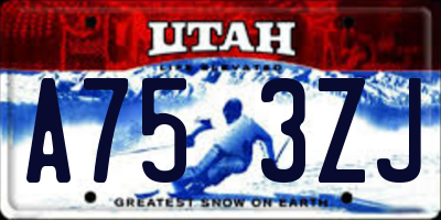 UT license plate A753ZJ
