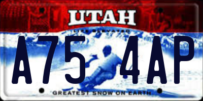 UT license plate A754AP