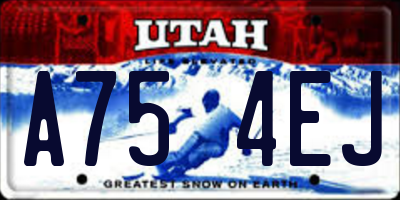 UT license plate A754EJ