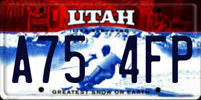 UT license plate A754FP