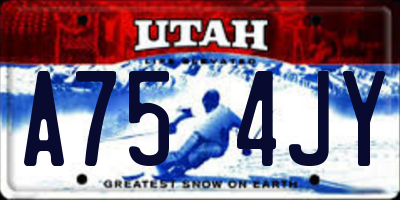 UT license plate A754JY