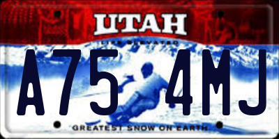 UT license plate A754MJ