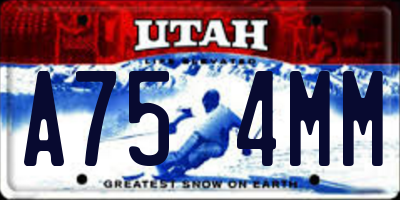 UT license plate A754MM