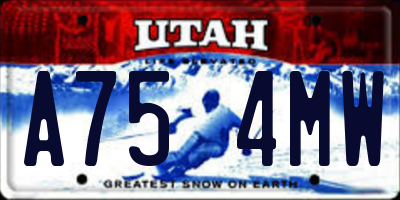 UT license plate A754MW