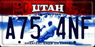 UT license plate A754NF