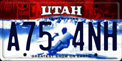 UT license plate A754NH