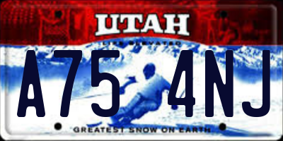 UT license plate A754NJ