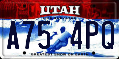 UT license plate A754PQ