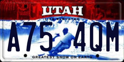 UT license plate A754QM