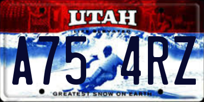UT license plate A754RZ