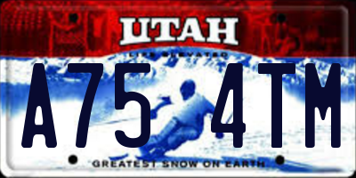 UT license plate A754TM