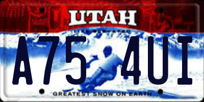 UT license plate A754UI