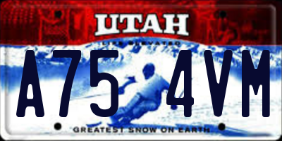 UT license plate A754VM