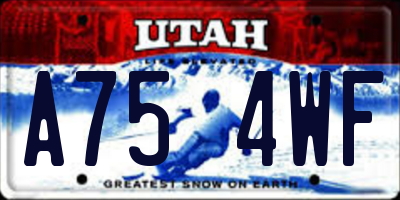 UT license plate A754WF