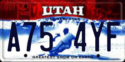 UT license plate A754YF