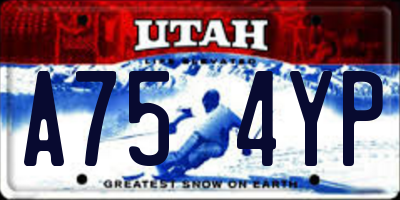 UT license plate A754YP