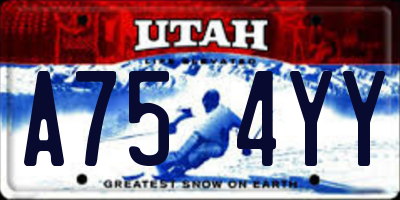 UT license plate A754YY