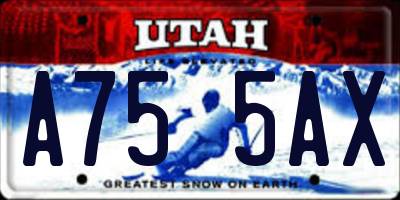UT license plate A755AX