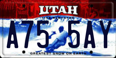 UT license plate A755AY