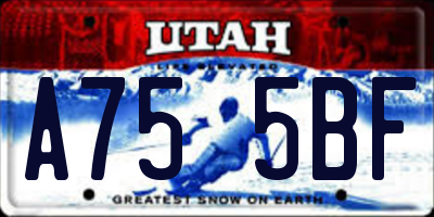 UT license plate A755BF