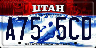 UT license plate A755CD