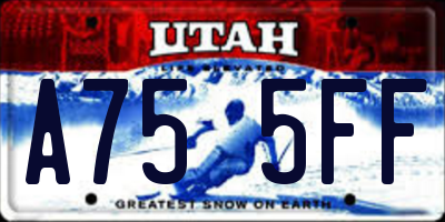 UT license plate A755FF