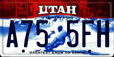 UT license plate A755FH