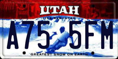 UT license plate A755FM