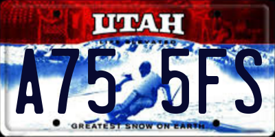 UT license plate A755FS