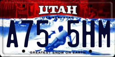 UT license plate A755HM