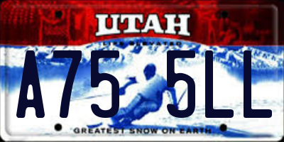 UT license plate A755LL