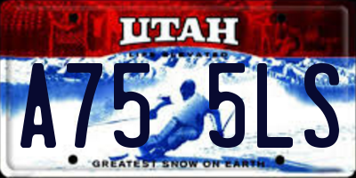 UT license plate A755LS