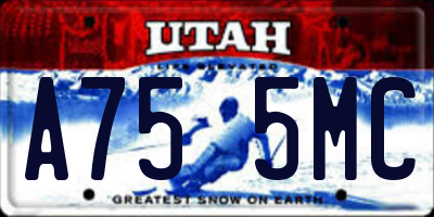 UT license plate A755MC