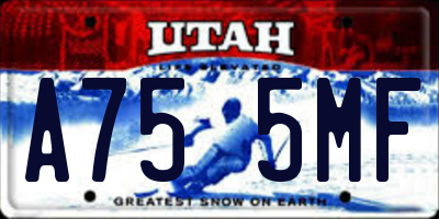 UT license plate A755MF