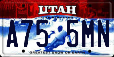 UT license plate A755MN