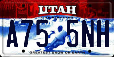 UT license plate A755NH