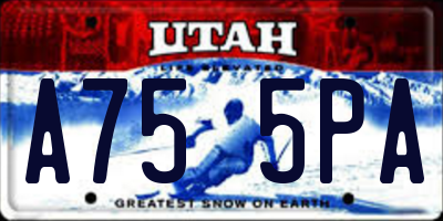 UT license plate A755PA