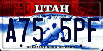 UT license plate A755PF