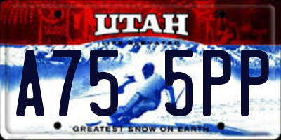 UT license plate A755PP