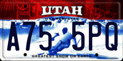 UT license plate A755PQ