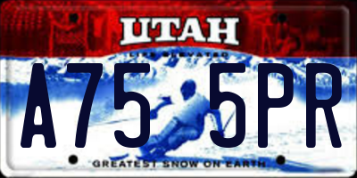 UT license plate A755PR