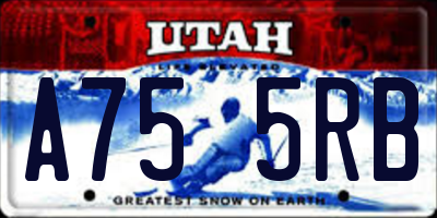 UT license plate A755RB