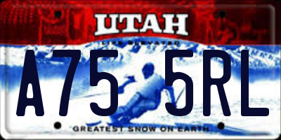 UT license plate A755RL