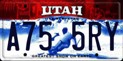 UT license plate A755RY