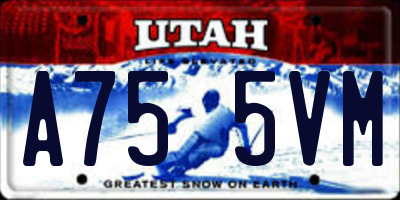 UT license plate A755VM