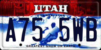 UT license plate A755WB