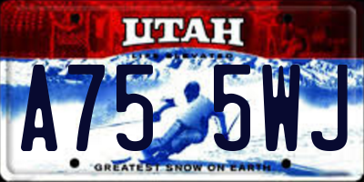 UT license plate A755WJ