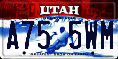 UT license plate A755WM