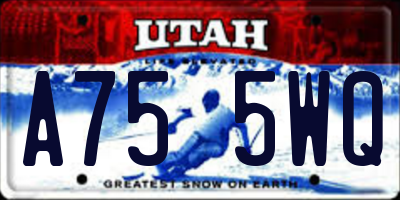 UT license plate A755WQ