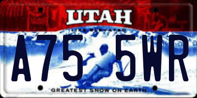 UT license plate A755WR